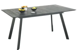 Esstisch CHICAGO 160/210 x 90 cm Flamed Wood Black