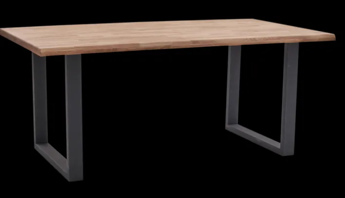 Esstisch CHRISTIAN 180 x 100 cm Eiche massiv geölt/schwarz