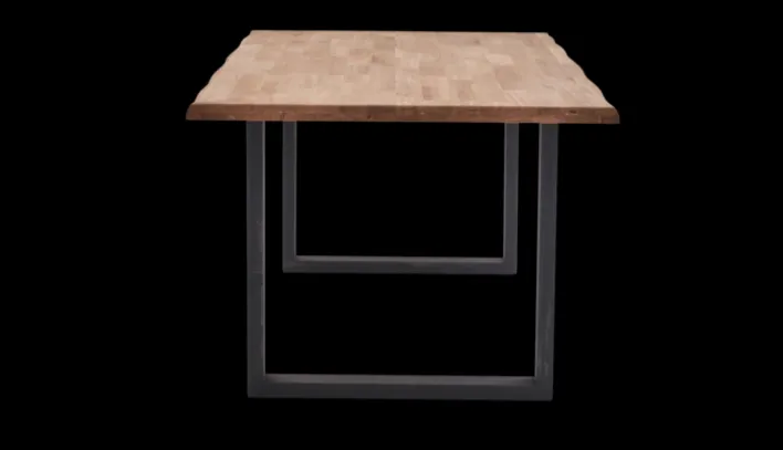 Esstisch CHRISTIAN 180 x 100 cm Eiche massiv geölt/schwarz