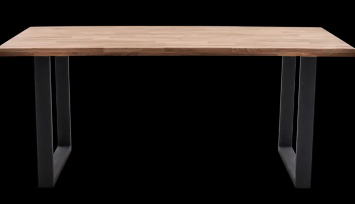 Esstisch CHRISTIAN 180 x 100 cm Eiche massiv geölt/schwarz