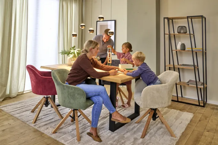 Esstisch CHRISTIAN 180 x 100 cm Eiche massiv geölt/schwarz