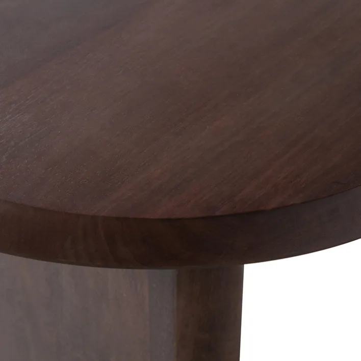 Esstisch ELLIPS 240 x 90 cm Mangoholz in Nussbaum lackiert