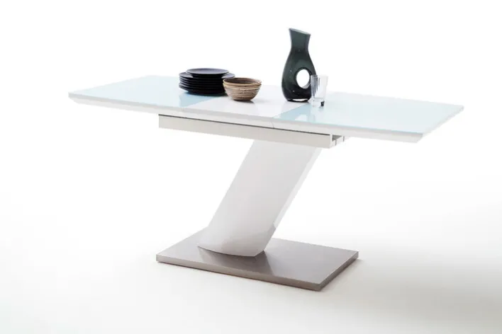 Esstisch HOLLY 140 x 80 cm Hochglanz weiß lackiert