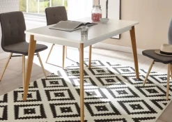 Esstisch LENA Eiche Riviera/ Weiss matt