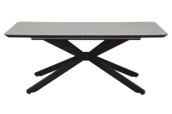 Esstisch LUCCA, Holznachbildung/Metall, 190 (250) x 103 x 75 cm Grau/Schwarz