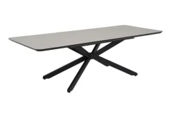 Esstisch LUCCA, Holznachbildung/Metall, 190 (250) x 103 x 75 cm Grau/Schwarz