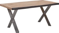 Esstisch MOMBASA 160 x 90 cm Akazie massiv natur/schwarz vintage lackiert