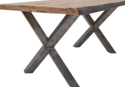 Esstisch MOMBASA 160 x 90 cm Akazie massiv natur/schwarz vintage lackiert