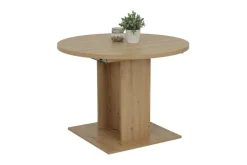 Esstisch RONDA 104 (144) x 104 cm Artisan-Eiche-Dekor braun