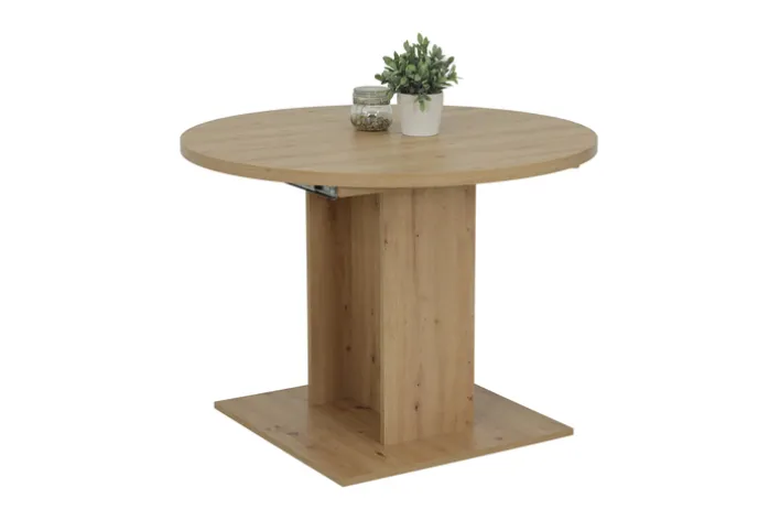 Esstisch RONDA 104 (144) x 104 cm Artisan-Eiche-Dekor braun