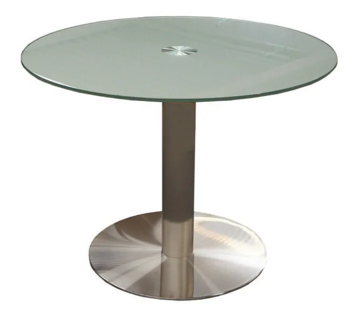 Esstisch rund TIRAMO 115 cm Glasplatte Grau