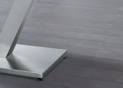 Esstisch SETA 160-250 x 90 cm Edelstahl/Glas grau