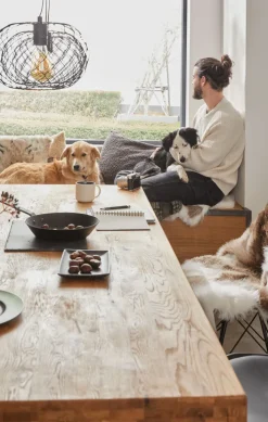 Esstisch SIGA X-I 200 x 100 cm schwarz /Eiche geölt