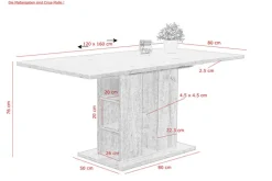 Esstisch STEFFI 120-160 x 80 cm