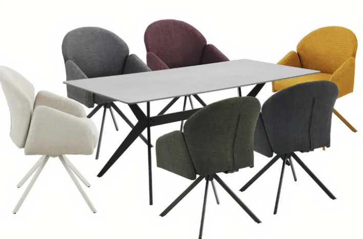 Esstisch STEVEN 90 x 180 x 76 cm Grau