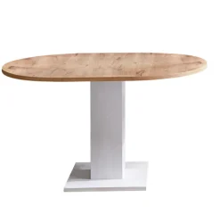 Esstisch TAPAS Ø 90-130 x 90 cm braun/weiß