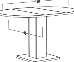 Esstisch TAPAS Ø 90-130 x 90 cm braun/weiß