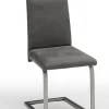 Esszimmerstuhl ELIMO Edelstahl /Lederlook Duncan grau
