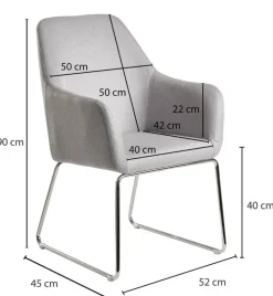 Esszimmerstuhl grau/ silberfarbig