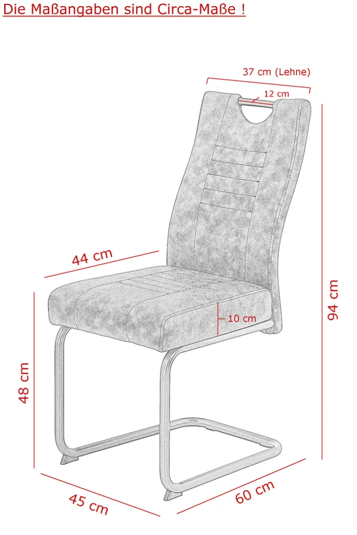 Esszimmerstuhl JUPITER 2er Set anthrazit