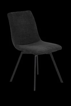 Esszimmerstuhl MARION 2er Set Stoffbezug Teddyoptik anthrazit