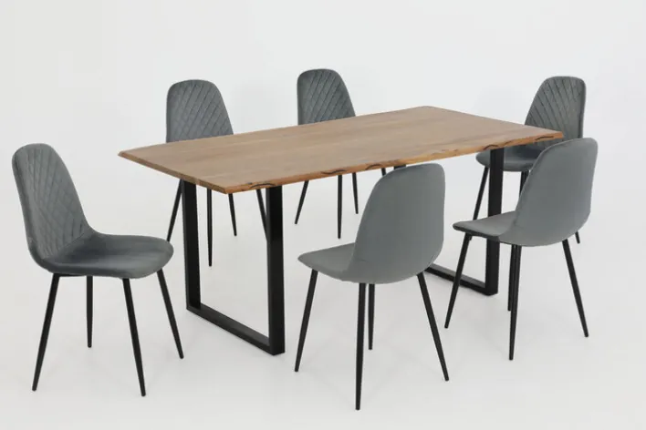 Esszimmerstuhl MIRA 2er Set grau