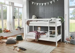Etagenbett 90 x 200 cm Buche Massiv weiß