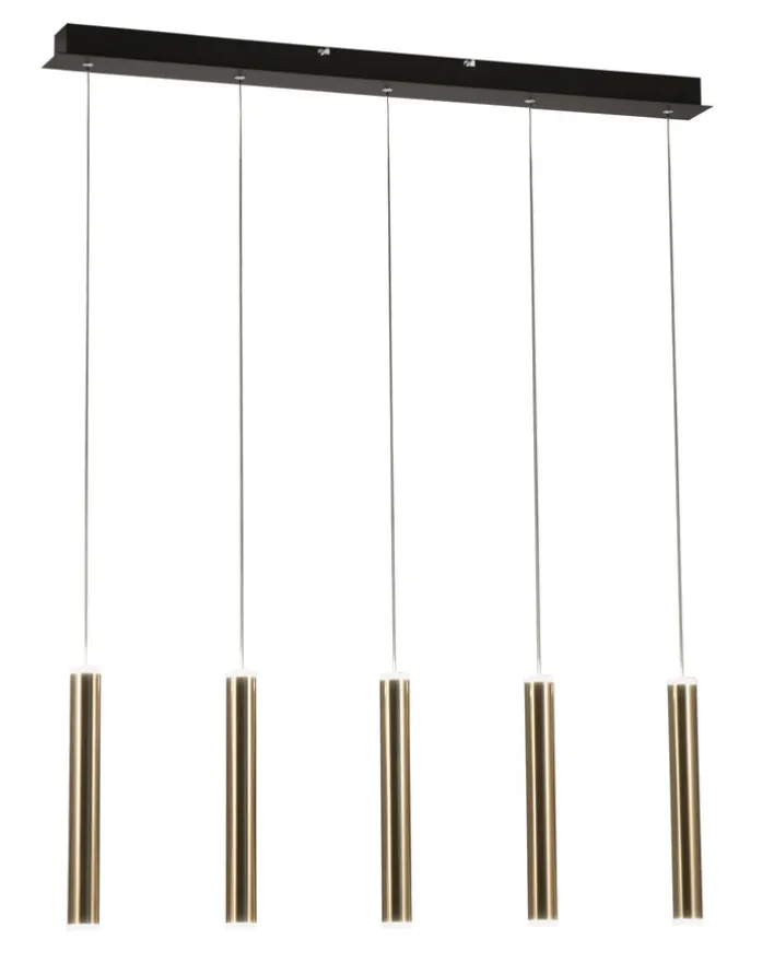 FABAS LUCE LED Balkenpendel PRADO 5-flg messingfarbig