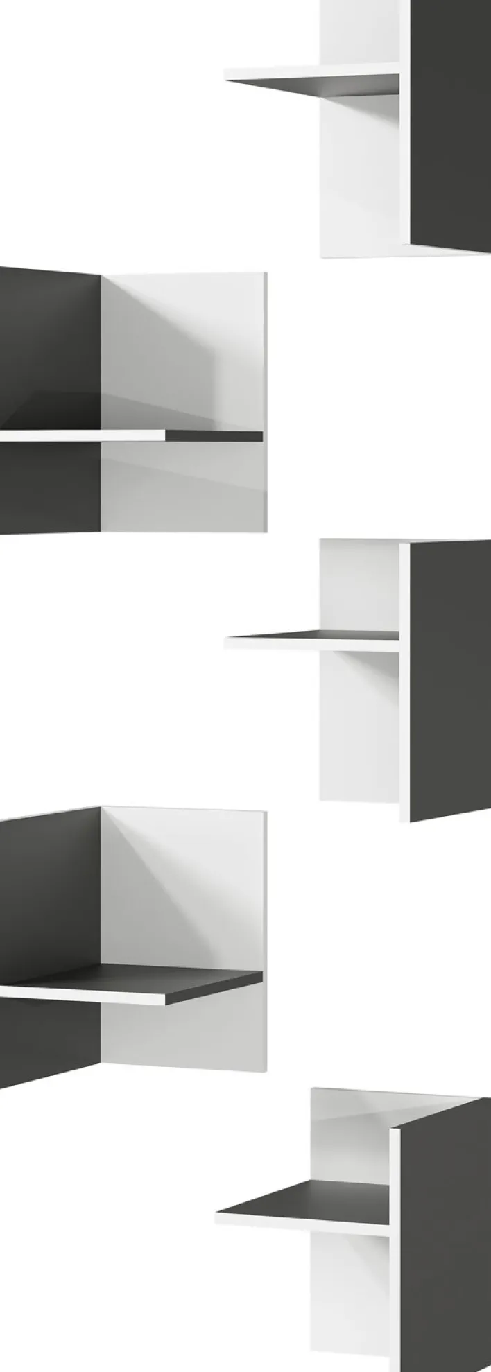 Facheinsätze PASADENA 5-teilig Anthrazit/ Weiß