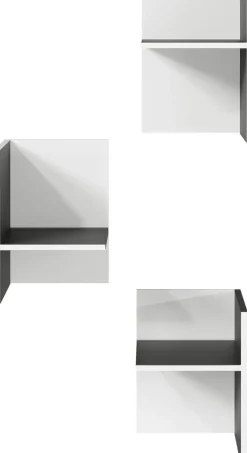 Facheinsätze PASADENA 3-teilig Graphit/ Weiß