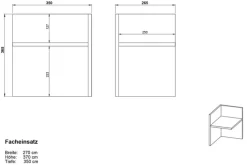 Facheinsätze PASADENA 3-teilig Graphit/ Weiß