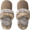 Felloptik-Hausschuhe FLUFFY-Größe 39 - 41 greige/taupe