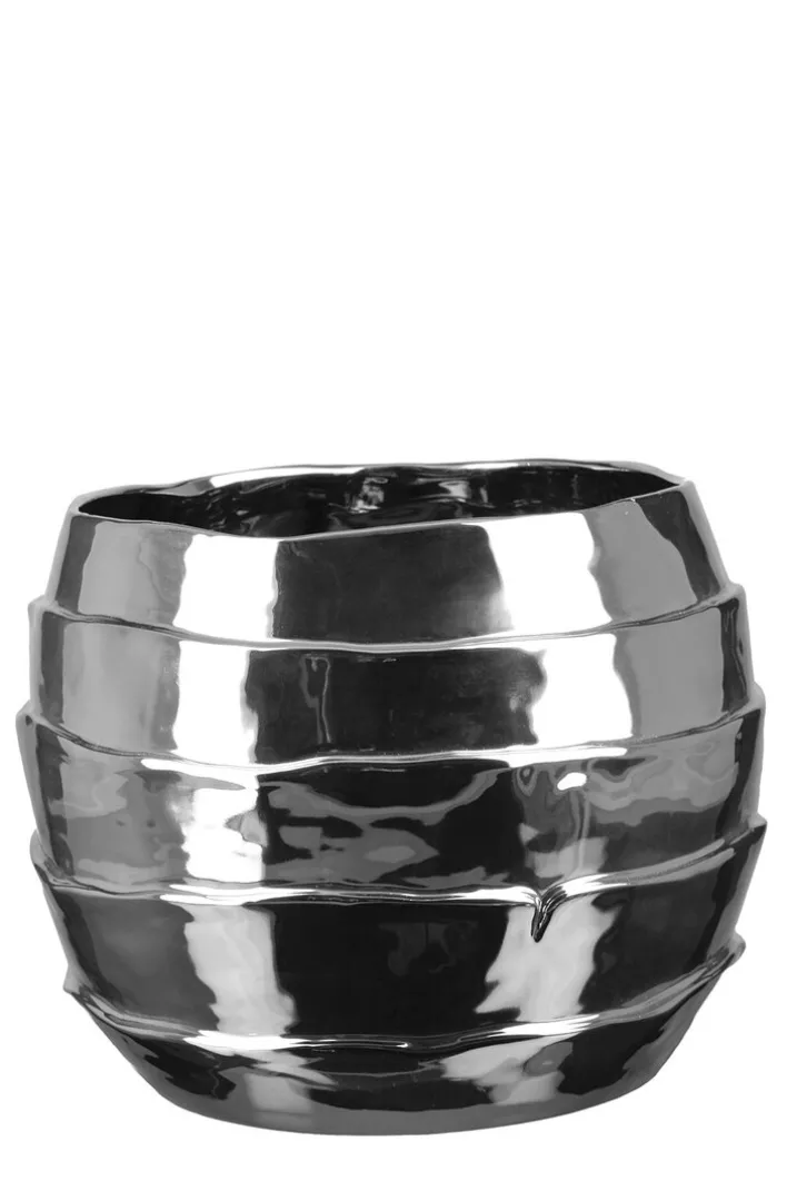 Fink Übertopf COCON 30 cm silberfarbig