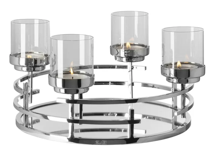 Fink Kerzenhalter ELISIO 42cm silberfarbig/vernickelt