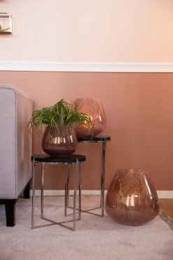 Fink Windlicht NICOLA 18 cm weiß /braun