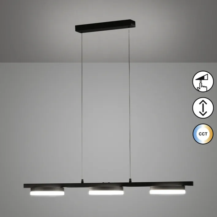 FISCHER & HONSEL LED Balkenpendel KIKU 105 cm sandschwarz