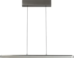 FISCHER & HONSEL LED Balkenpendel TORVI, Glas/Metall, 88 x 70 cm, höhenverstellbar alu-/nickelfarbig