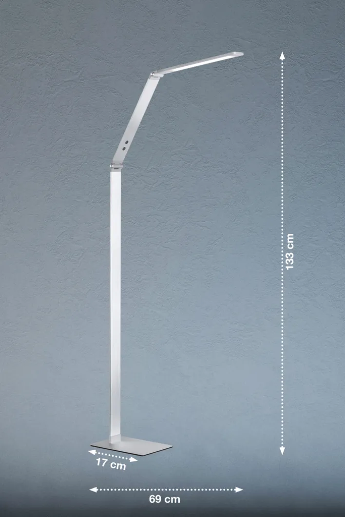 FISCHER & HONSEL LED Stehlampe DENT 1-flg alufarbig