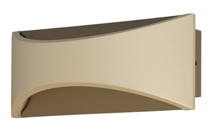 FISCHER & HONSEL LED Wandleuchte RIO, Metall, 22,5 x 7,7 x 9 cm, Beige/Weiß