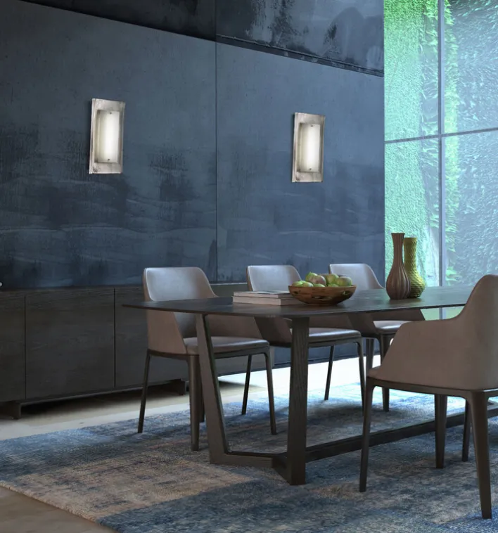 FISCHER & HONSEL LED Wandlampe SHINE ALU nickelfarbig/Glas opal