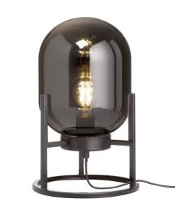 FISCHER & HONSEL RETROFIT Tischlampe REGI schwarz/Rauchglas