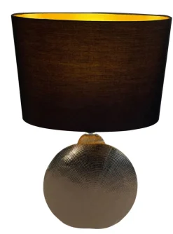 FISCHER & HONSEL Retrofit Tischlampe FORO 36 cm schwarz/ messingfarbig