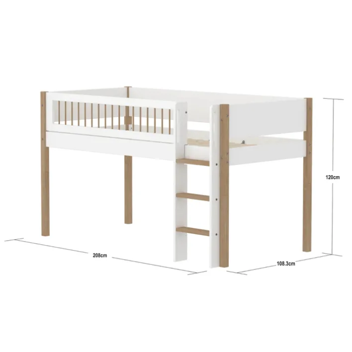 FLEXA Spielbett NOR 90 x 200 cm weiß/ braun