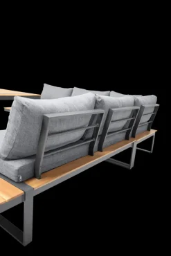 Garden FLAIR Dining Gartenlounge BASEL U 5-tlg grau /Akazie braun