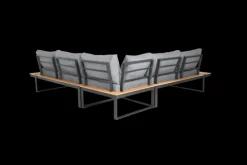 Garden FLAIR Dining Gartenlounge BASEL U 5-tlg grau /Akazie braun