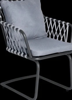 Garden FLAIR Gartenstuhl RIKA 2er Set anthrazit /Rope grau