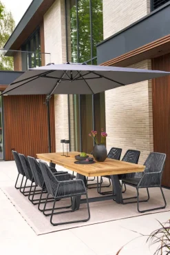 Garden FLAIR Gartentisch OLI 220-300 x 100 cm sandschwarz /Teak