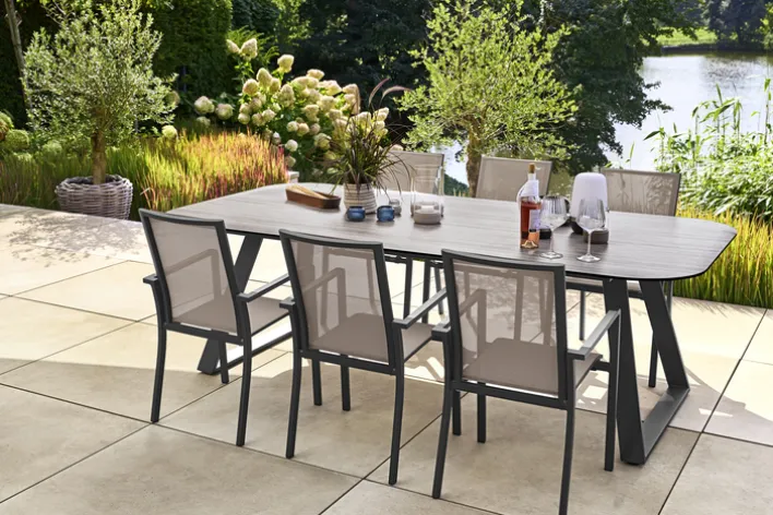 Garden FLAIR Gartentisch RUAN 240 x 120 cm anthrazit /grau