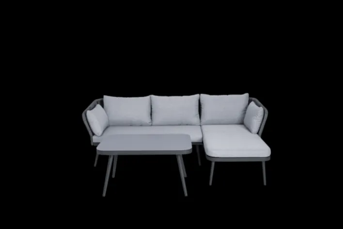 Garden FLAIR Living Gartenlounge LIBRA 3-teilig anthrazit /hellgrau