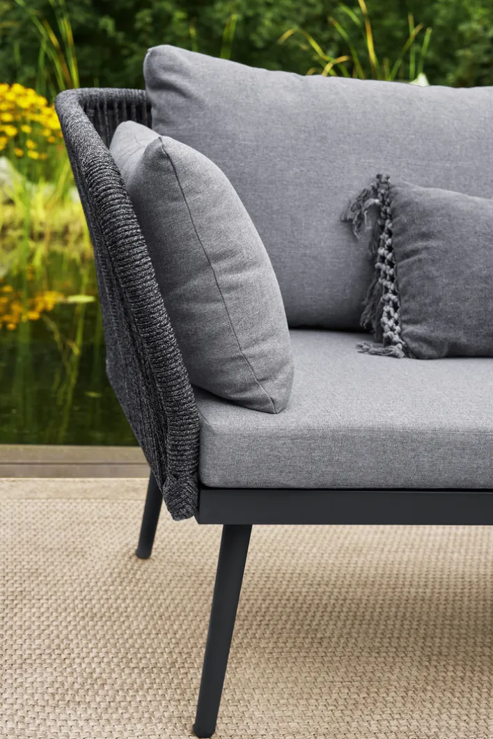 Garden FLAIR Living Gartenlounge LIBRA 3-teilig anthrazit /hellgrau